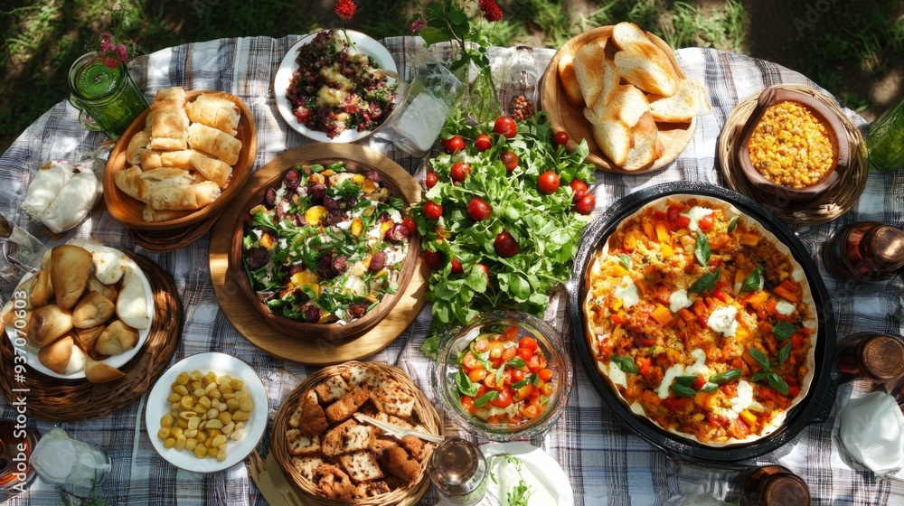Delicious Food Spread on a Delicious Food Spread on a