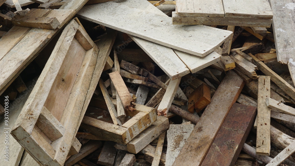 Unused Wooden Beams Left After House Construction Unused Wooden Beams Left After House Construction
