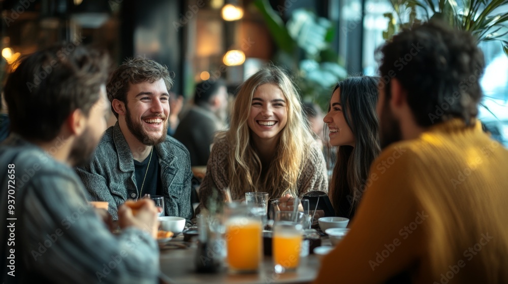 Happy friends laughing and Happy friends laughing and