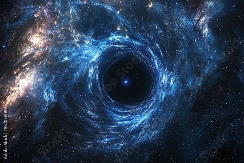 Black hole in space illustration created with Generative AI