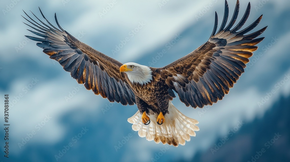 Obraz premium Majestic Bald Eagle in Flight