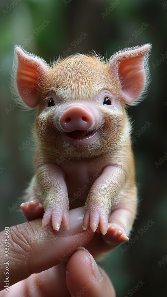 The world s smallest laughing baby Piggy, perched on someone finger, is undoubtedly cute and charming. The world s smallest laughing baby Piggy, perched on someone finger, is undoubtedly cute and charming.