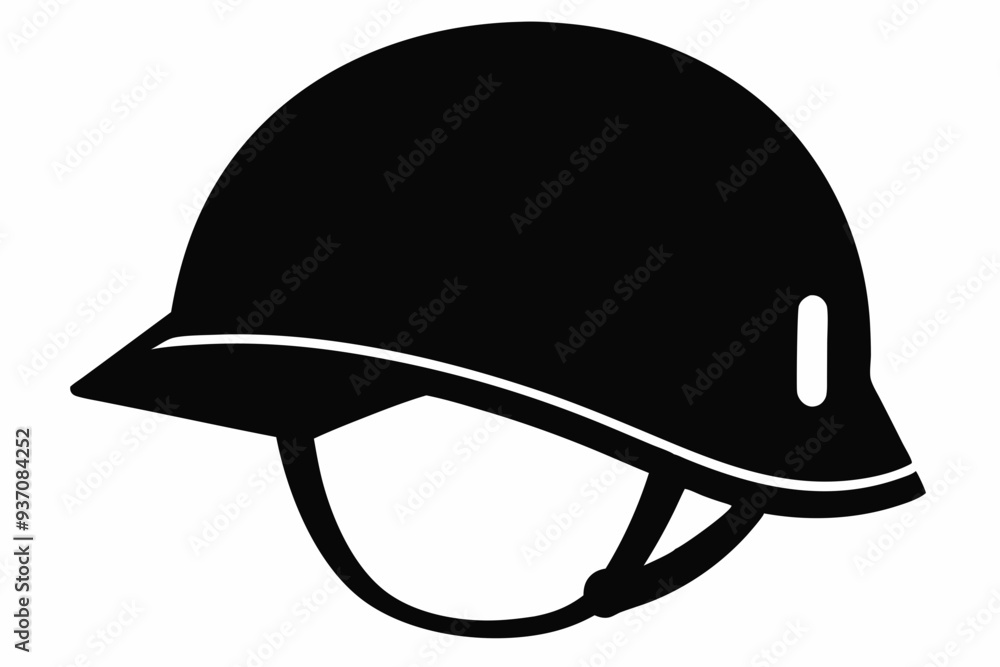 Naklejka premium Helmet silhouette vector, military helmet silhouette vector illustration 
