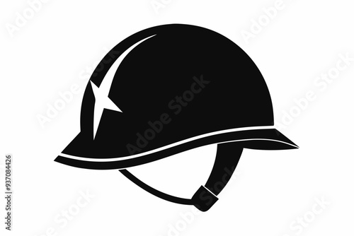 Helmet silhouette vector, military helmet silhouette vector illustration 