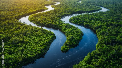 River Through Jungle. photo