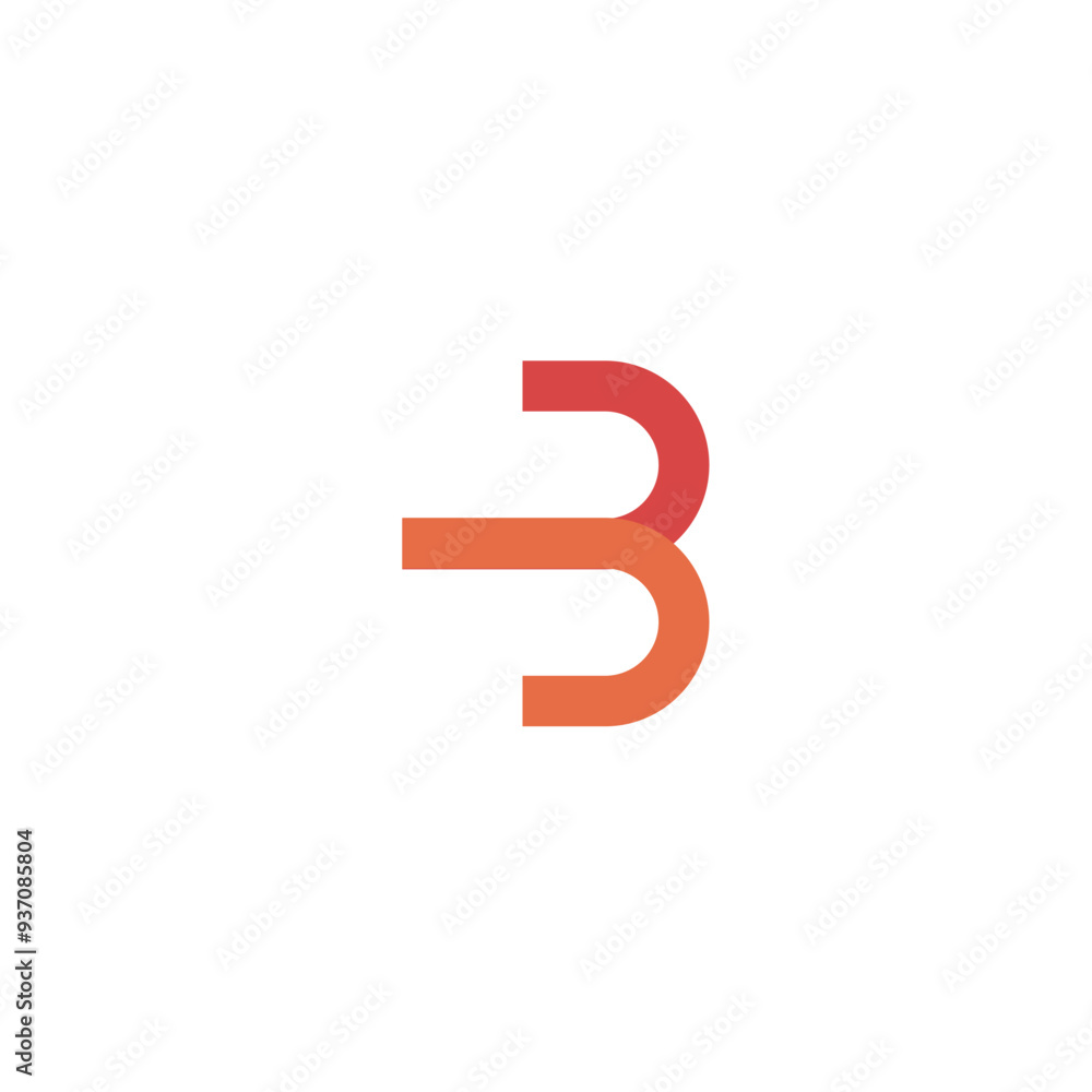Logo letter B line stroke unique design with blank background Logo letter B line stroke unique design with blank background