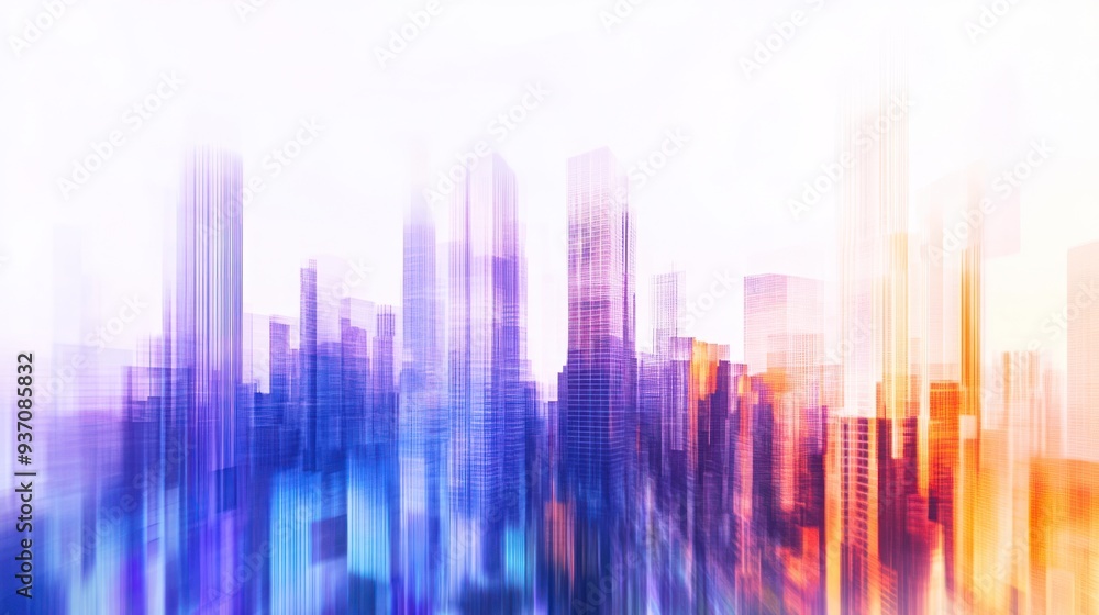 Abstract Cityscape with Vibrant Colors Abstract Cityscape with Vibrant Colors