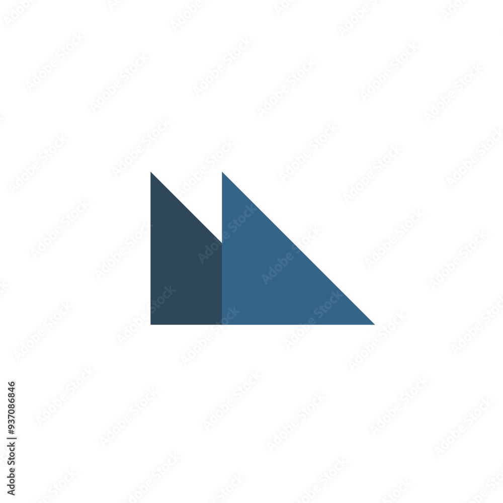 Logo letter M mountain or triangle double with blank background Logo letter M mountain or triangle double with blank background