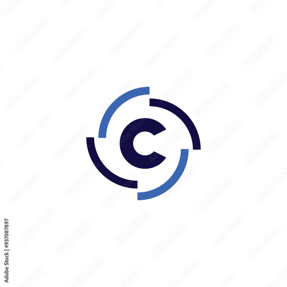 Logo letter C twist spin with blank background Logo letter C twist spin with blank background