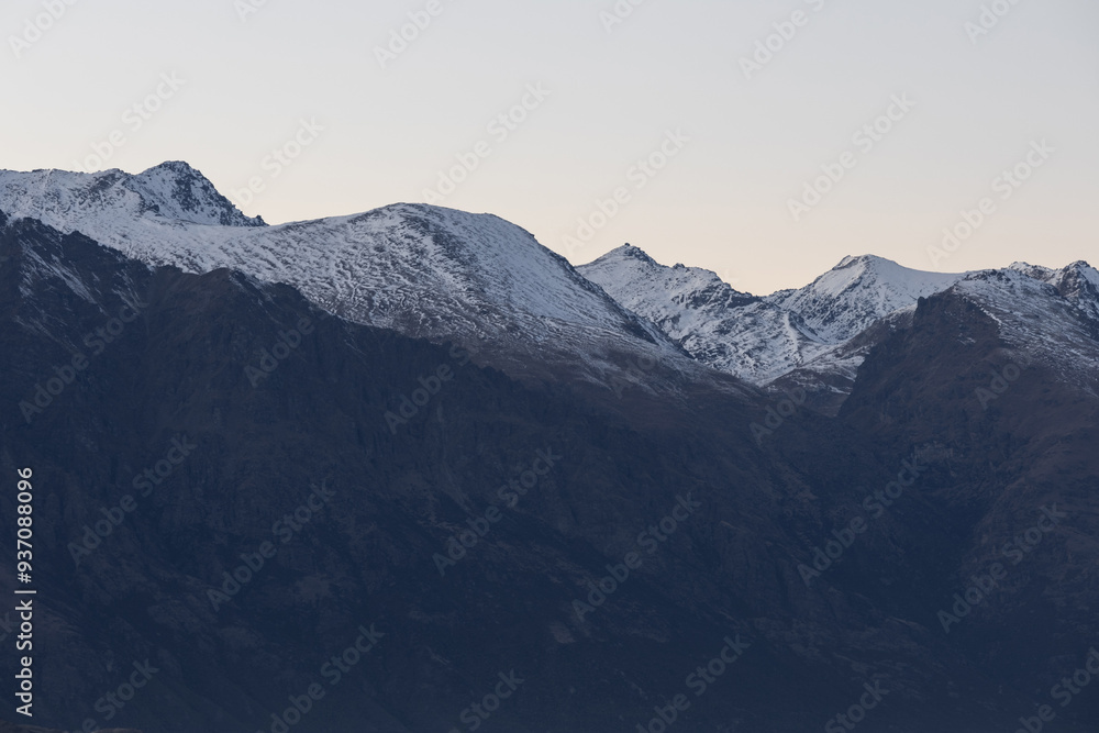 Beautiful view of snowy mountain range. Beautiful view of snowy mountain range.