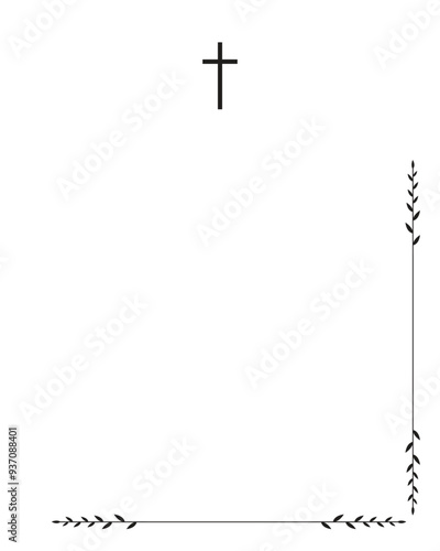 Funeral vector card. Empty card. Digital Funeral Announcement Invitation Template in vector Illustrator