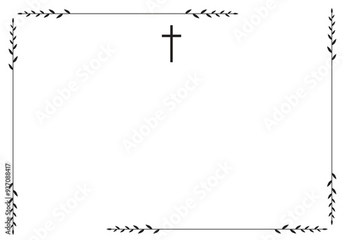 Funeral vector card. Empty card. Digital Funeral Announcement Invitation Template in vector Illustrator