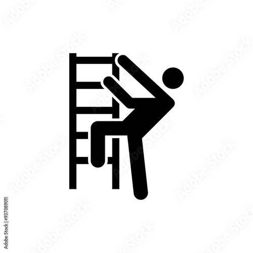 ISO prohibition safety signs_do not climb symbol only