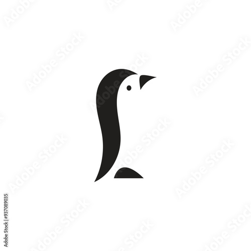 Illustration penguin simple design unique with blank background