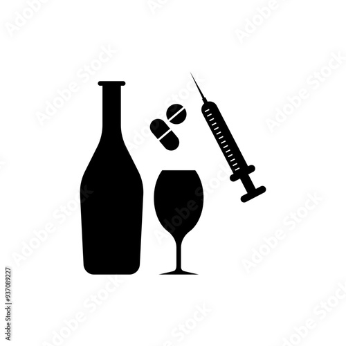 ISO prohibition safety signs_no drugs or alcohol symbol only