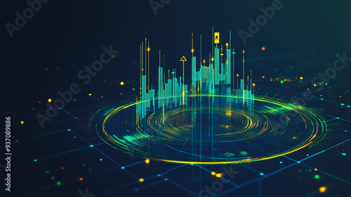 charts and graphs with statistics to analyze business potential and forecast future development of companies growth.