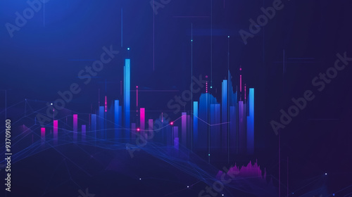 charts and graphs with statistics to analyze business potential and forecast future development of companies growth.