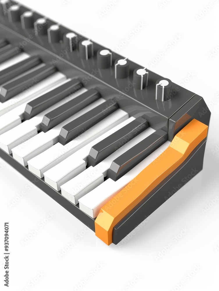 Electronic Synthesizer Piano Keyboard Isolated. Electronic Synthesizer Piano Keyboard Isolated.