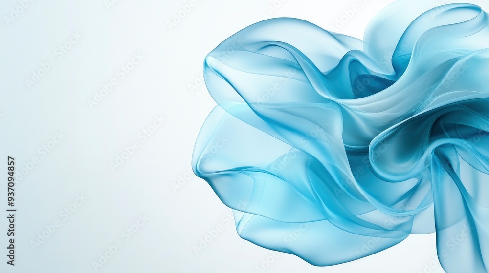 Naklejka premium Abstract Blue Swirling Flowing Fabric