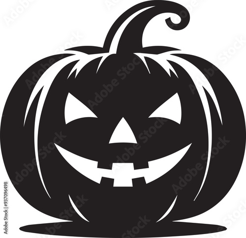 halloween pumpkin black vector, Black pumpkin silhouette on white background,