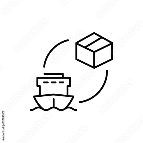 unloading thin outline icon vector design good for web or mobile app