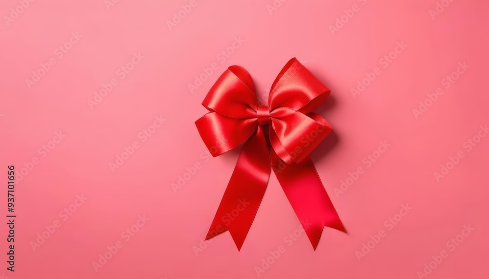 A vibrant red bow perfect for gift wrapping or decoration A vibrant red bow perfect for gift wrapping or decoration
