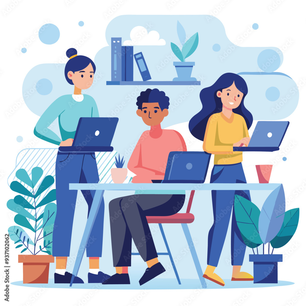 Collaborative Teamwork in a Modern Office Collaborative Teamwork in a Modern Office