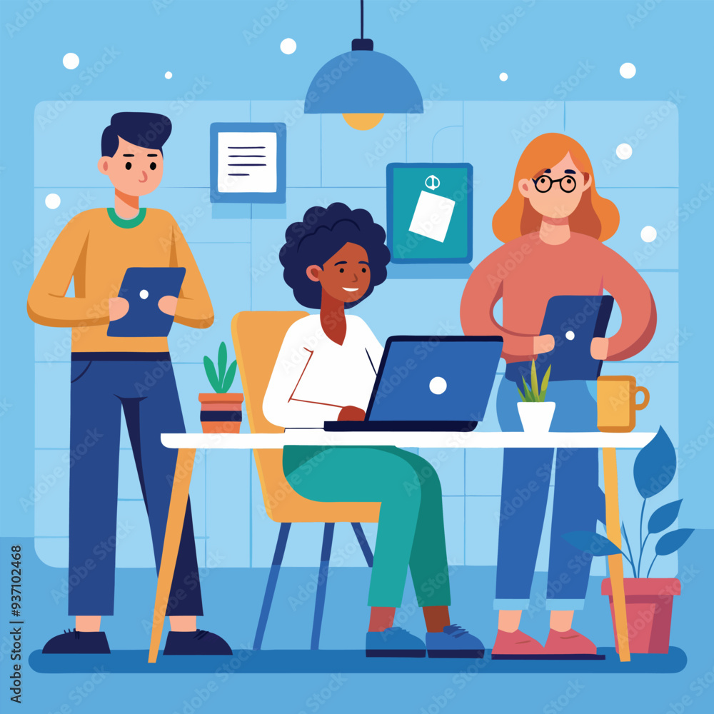 Collaborative Teamwork in a Modern Office Collaborative Teamwork in a Modern Office
