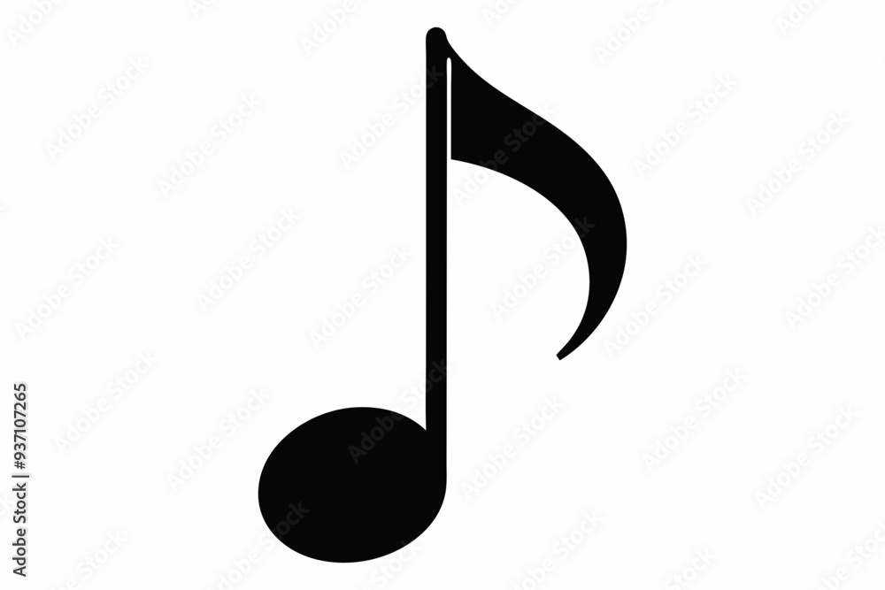 music note silhouette vector, music note icon music note silhouette vector, music note icon