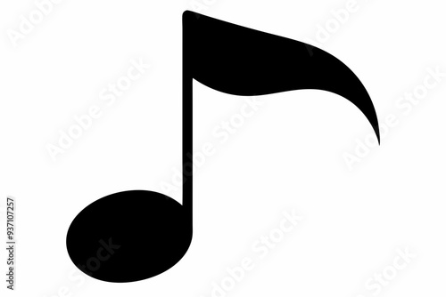 music note silhouette vector, music note icon