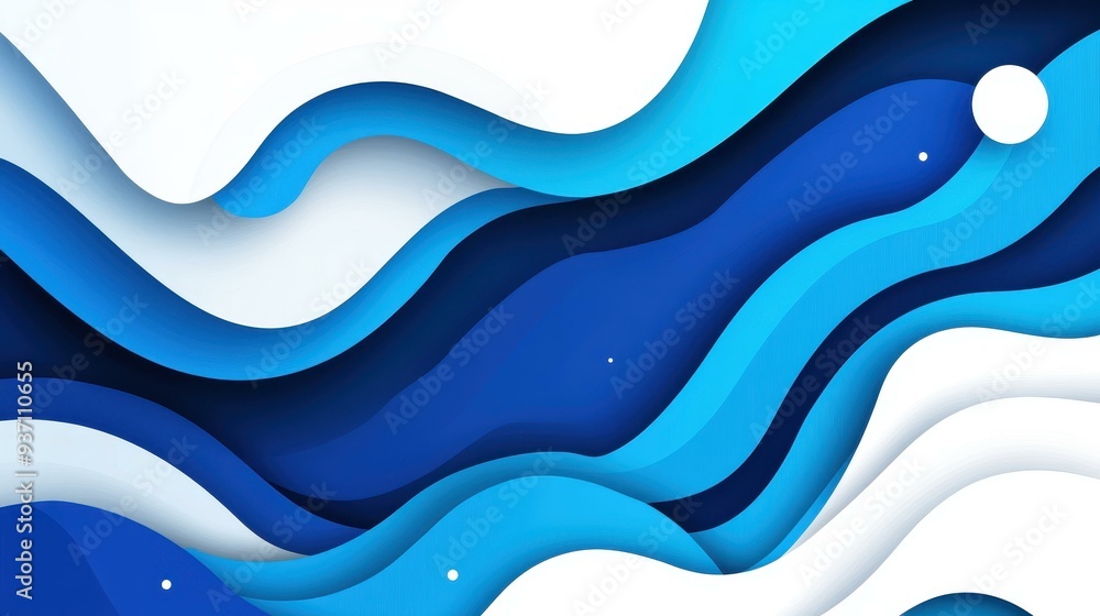 Fototapeta premium Elevate your project with a lively blue halftone swirl banner, perfect for a modern and playful design touch.