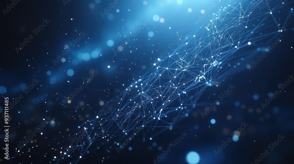 Abstract Digital Network with Bokeh Lights Abstract Digital Network with Bokeh Lights
