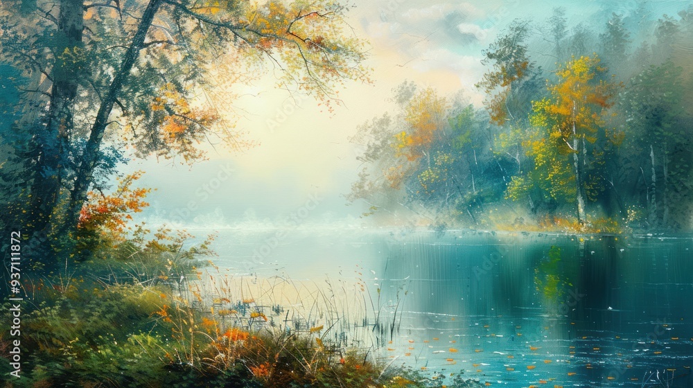 Fototapeta premium Tranquil Autumn Landscape