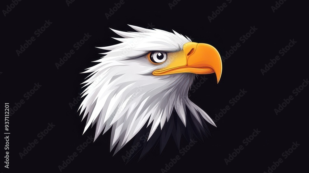 Experience the charm of a cartoon Bald Eagle, striking a pose amidst a dramatic dark backdrop, full of life and whimsy. Experience the charm of a cartoon Bald Eagle, striking a pose amidst a dramatic dark backdrop, full of life and whimsy.