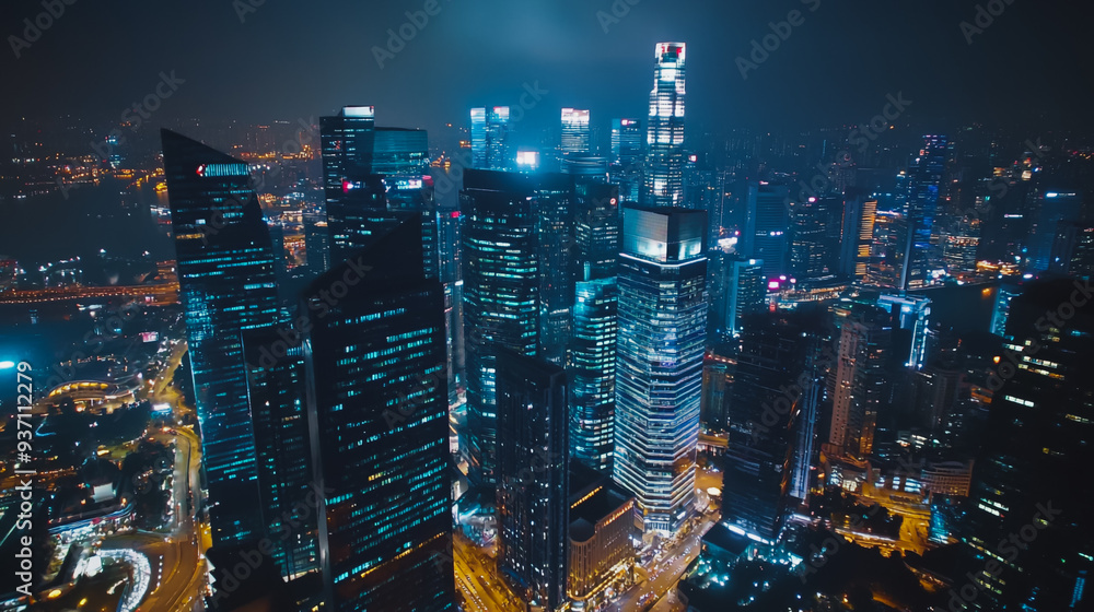 custom made wallpaper toronto digitalSmart digital city with connection network reciprocity over the cityscape . Concept of future smart wireless digital city and social media networking systems that connects people within the city