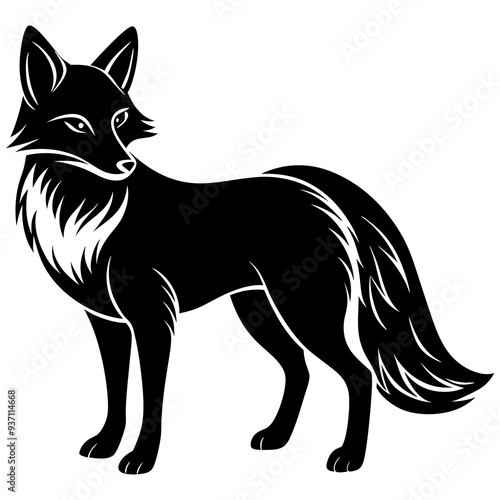 Fox silhouette Vector illustration on a white background