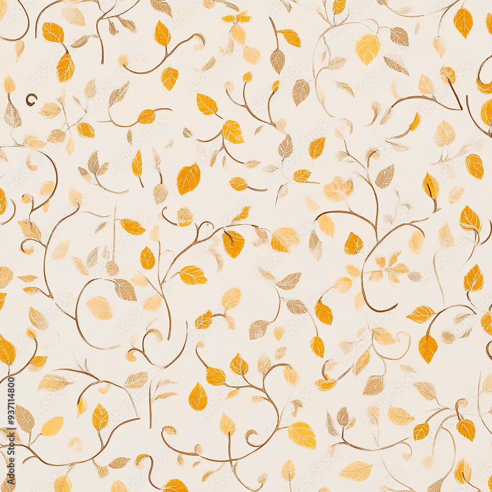 Autumn-themed seamless pattern with orange leaves on a light background 가을 테마의 밝은 배경에 잎이 있는 패턴 Autumn-themed seamless pattern with orange leaves on a light background 가을 테마의 밝은 배경에 잎이 있는 패턴