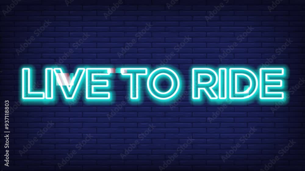 American rider live to ride, ride to live text on neon blue effect American rider live to ride, ride to live text on neon blue effect