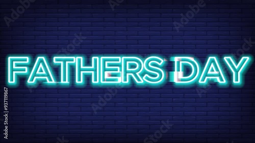 father's day motivation text effect neon blue background textures 4K