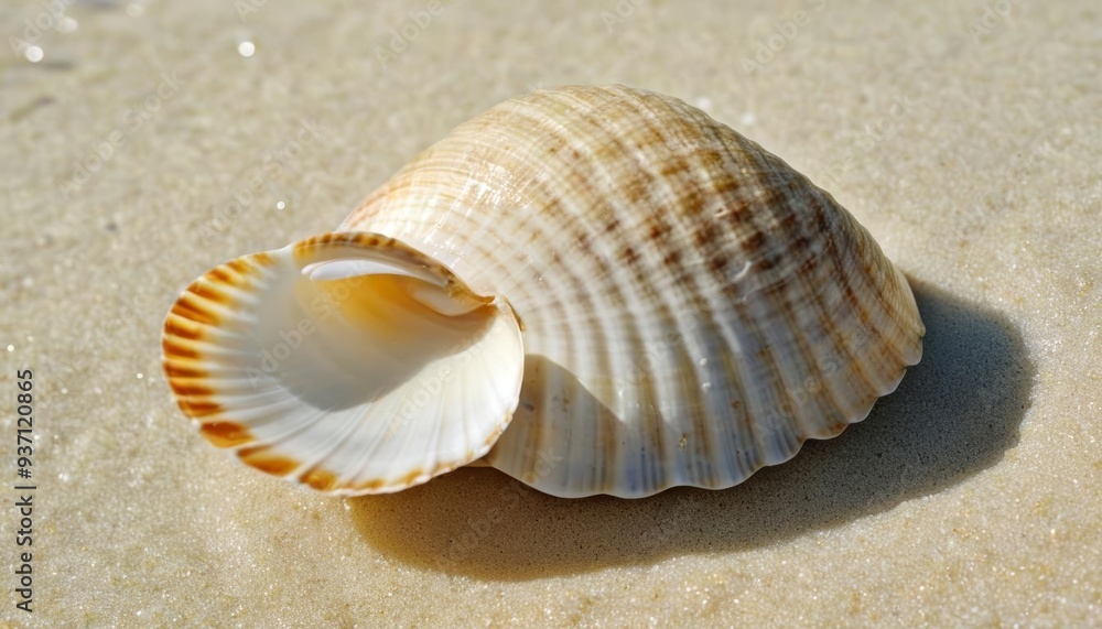 Natural beauty of a seashell on the beach Natural beauty of a seashell on the beach