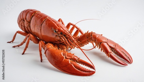 a close up of a lobster on a white background