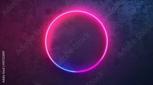 Neon Circle Light on Concrete Wall