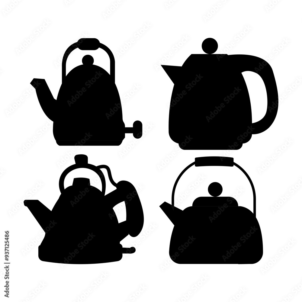 Obraz premium Kettle flat vector illustation for home.