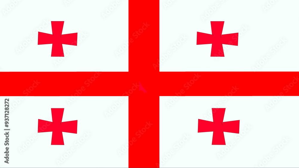 Georgia Country Flag Illustrative Georgia Country Flag Illustrative
