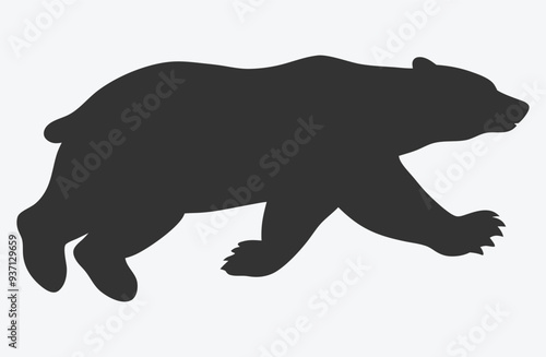 Majestic Polar Bear Silhouette Vector Illustration
