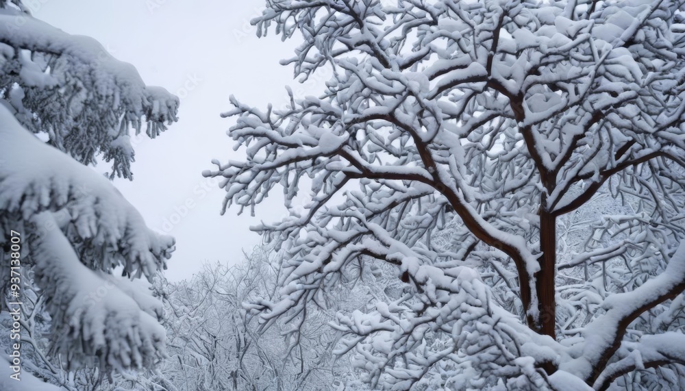 Wintry serenity A snowy forests quiet beauty Wintry serenity A snowy forests quiet beauty