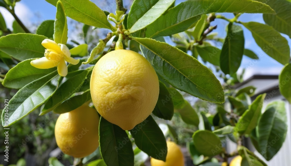 Bright citrus fruit in bloom Bright citrus fruit in bloom