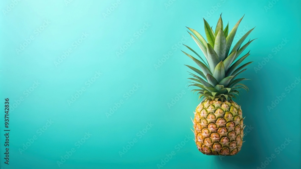 Pineapple Fresh on turquoise Background. Loopable, pineapple, fresh, turquoise, background, loopable, tropical, fruit, vibrant Pineapple Fresh on turquoise Background. Loopable, pineapple, fresh, turquoise, background, loopable, tropical, fruit, vibrant
