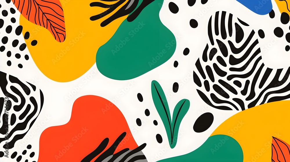 Colorful doodle patterns, abstract shapes, playful composition, vivid hues Colorful doodle patterns, abstract shapes, playful composition, vivid hues