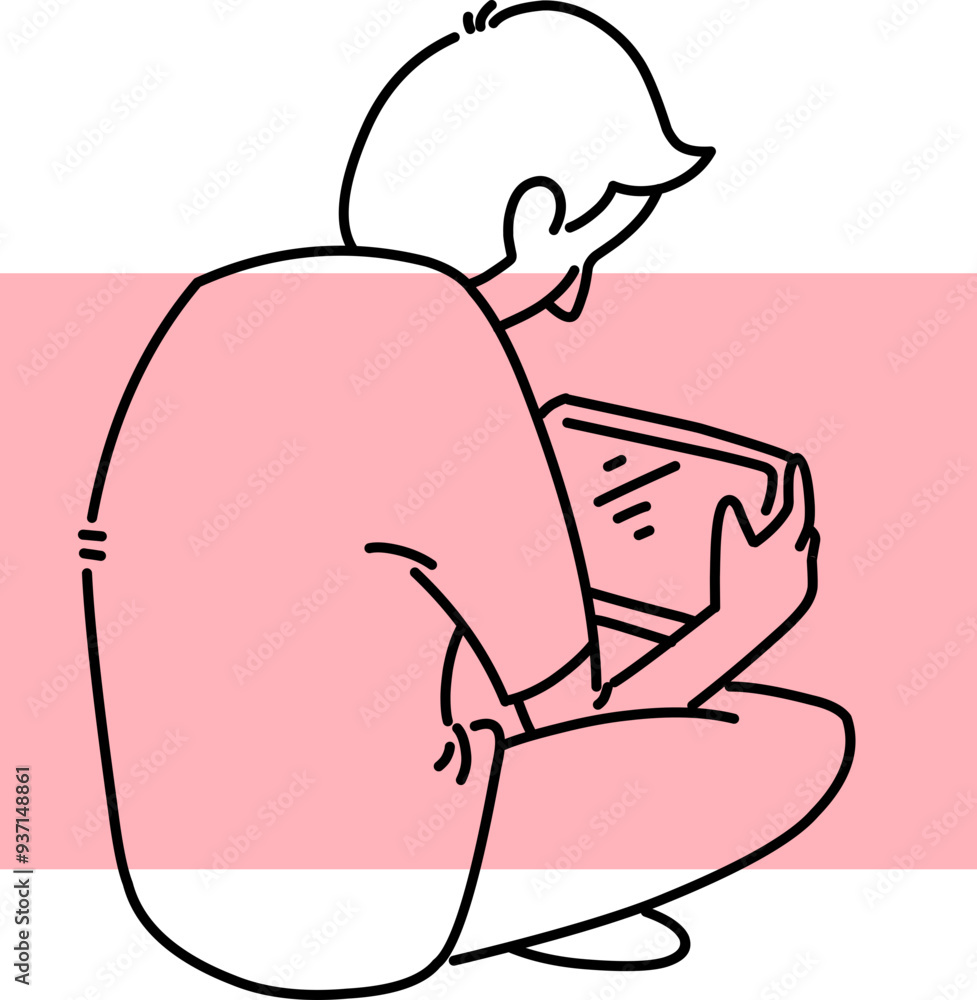 People Working Illustration Line People Working Illustration Line